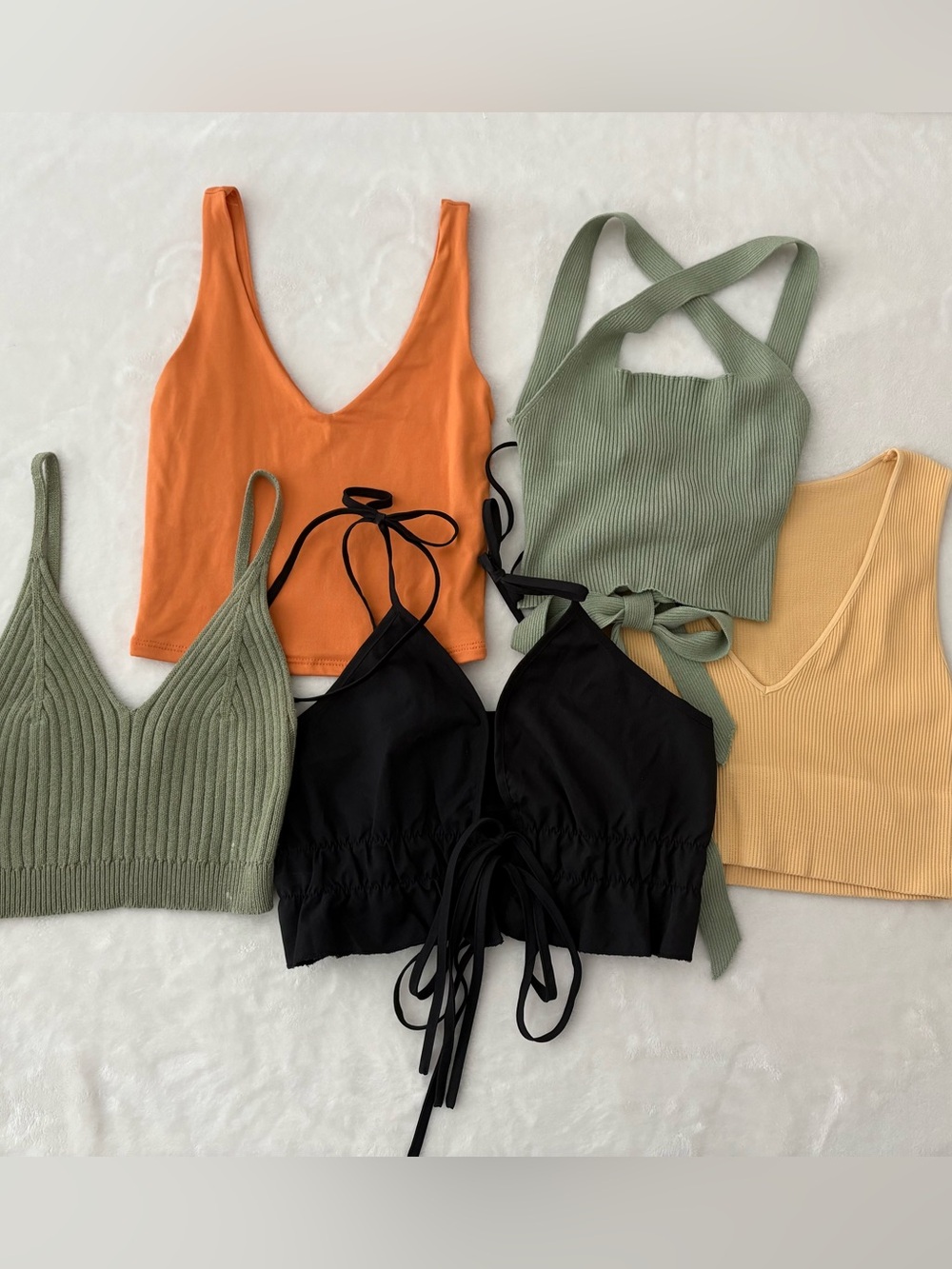 Tank Tops Set of 5 - Mix of Crop Tops